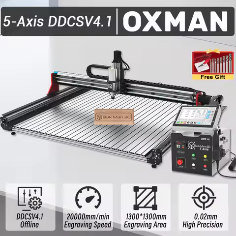 BulkMan3D OXMAN CNC Engraver 5-Axis DDCSV4.1 Offline Control SFU1610 Ball Screws Industrial Machine