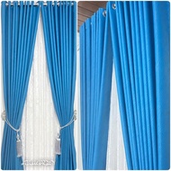 Gorden Blackout Premium Imfort Motif Serat Kayu Warna Biru Turkish - 6 8 10 Gelombang - Kain, Curtai