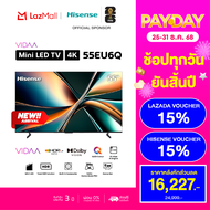 NEW 2025 Hisense Mini-LED Quantum Dot TV 55EU6Q ทีวี 55 นิ้ว 4K 144Hz MEMC Dolby Vision IQ HDR10+ Bu