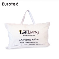 Eurotex, Loft Living Microfibre Pillow, 100% Cotton cover, 1300 grams (Firmness: MEDIUM-FIRM)