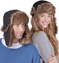 Winter Trapper Hat - Russian Ushanka Trooper Aviator Hats for Men & Women - Snow Eskimo Hat with Ear