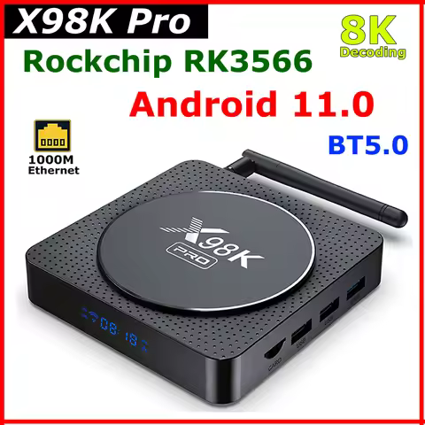 2026 New X98K Pro TV Box Android 11 Rockchip RK3566 Quad Core 8K Decoding External Antenna Dual Wifi