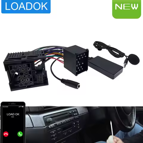 16:9 Screen Car Audio CD Radio Bluetooth 5.0 AUX 10Pin Adapter Cable For BMW E46 E39 E38 E53 Hanfree