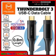Mcdodo Thunderbolt 3 USB-C to USB-C cable 100W 40Gbps Data Transmission Speed / 5K 60Hz Projection D
