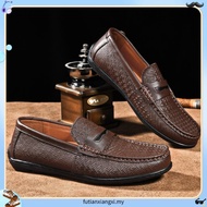 THE FLEXX Men's Leather Slip-On Moccasin Shoes -TF7240-HJ1-82-D.TAN