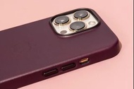 100% Apple Orignial iPhone 13 / 13 Pro Max Dark Cherry Leather Case MagSafe
