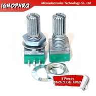 5pcs 3pin RK097N B5K B10K B20K B50K B100K single linked potentiometer audio potentiometer handle 15m
