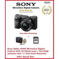 Sony Alpha a6400 Mirrorless Digital Camera with 16-50mm Lens + free;64gb memory card + bag + 15 mont