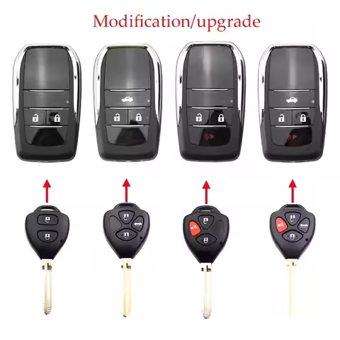 New Car Key Shell Modified Flip Folding Remote Key Case Shell for Toyota RAV4 Wish Camry Hiac Coroll