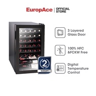 EuropAce 33 Bottles Wine Chiller | EWC 1331S | Digital Temperature Control &amp; 3 Layered Glass Door