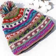 保暖 暖暖 露營必備 登山必備 外出海邊 下雪雪景道具 手織純羊毛帽/針織毛帽/內刷毛手織毛帽/手工針織毛線帽-草莓蛋糕