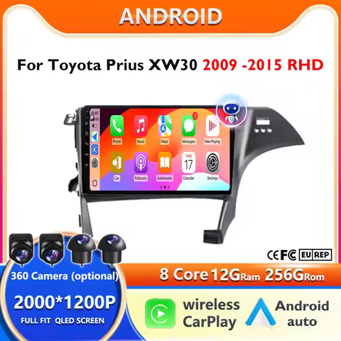 10" Android 15 For Toyota Prius 3 XW30 2009 - 2015 RHD Car Radio Multimedia Video Player GPS Navigat