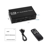 4k HDMI Quad Multi-viewer 4 ใน 1 ออก 1080P 4-Channel Multi Viewer Seamless Switcher 4x1 หน้าจอแยก 9