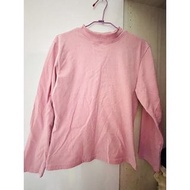 二手 女裝 粉紅色 素色 保暖衛衣 睡衣 內搭 長T T-shirt 長袖T T恤