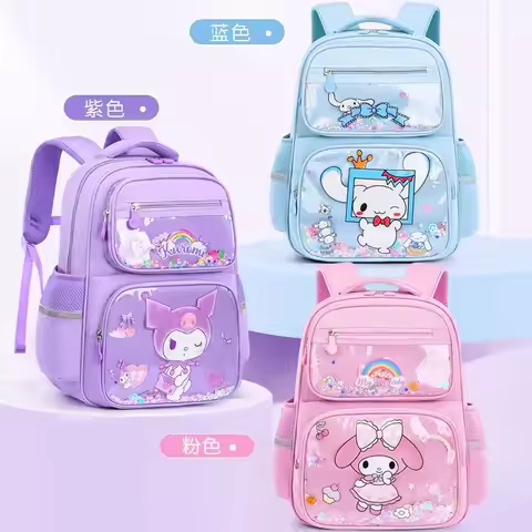 kuromi My melody Cinnamoroll cartoon school bag large capacity multi-compartment lightening cute bac