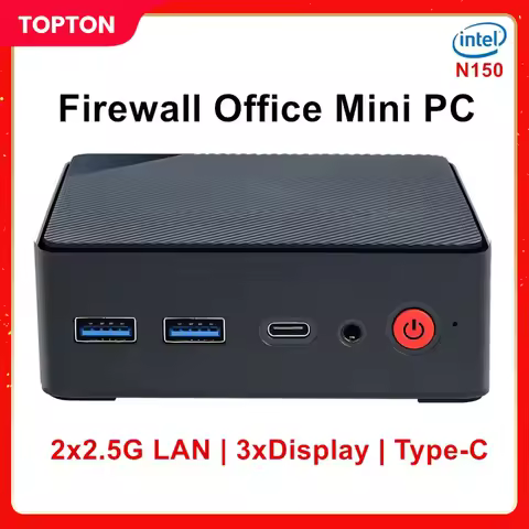 Topton Mini PC Intel N150 2xi226-V 2.5G LAN DDR5 4800MHz 2*M.2 NVMe SSD Windows11 Portable Computer 
