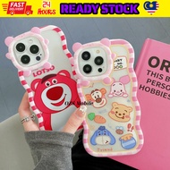 Oppo A5 A9 2020 A17 A17k fon sarung transparent lotso pooh wave edge protection soft case casing cov