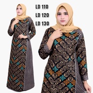 [Dijual] Baju dress gamis wanita super jumbo ld 140 batik kombinasi
