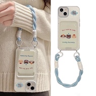 Little Bear Party Apple 15 Phone Case iPhone13 Card Holder 11 Lanyard 14promax Creative 12 Cute WIM7