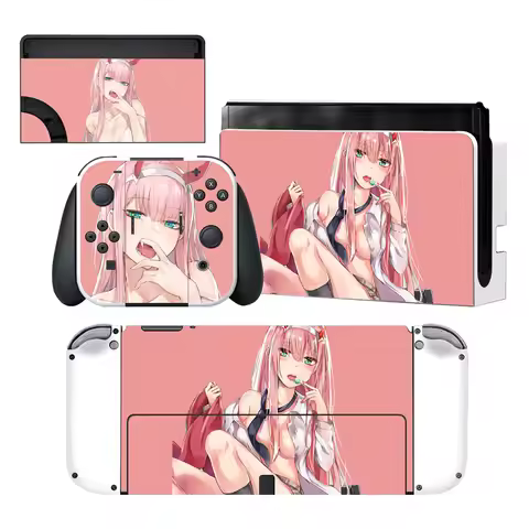 Anime Cute Girl Zero Two Nintendoswitch Skin Cover Sticker Decal for Nintendo Switch OLED Console Jo