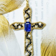 純手工14k包金繞線寶石十字架項鍊