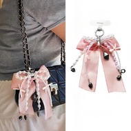 New Year ribbon bowknot pearl phone case pendant keychain pendant