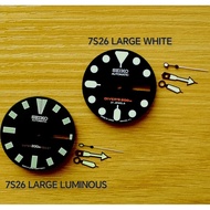 7S26 Large Seiko Divers Hand And Dial Replacement Luminous / White