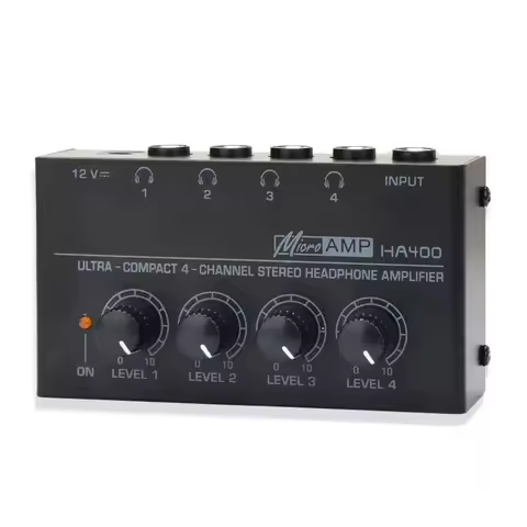 Ha400 Mini Amplifier Headphone Amplifier 4 Channels Ultra-Compact Stereo Audio Amplifier Earphone Am
