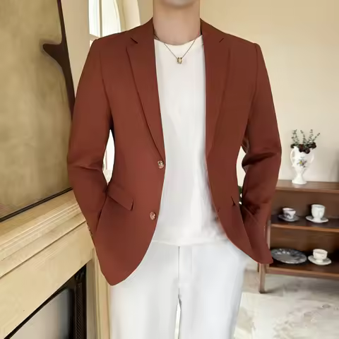 2026 Spring Casual Business Suit Jacket for Men Slim Office Social Formal Jacket Versatile Wedding B