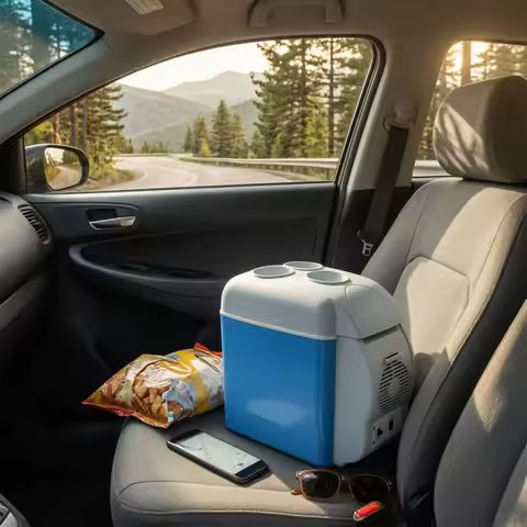 7.5L Mini Fridge 12V/220V Electric Cooler and Warmer Electric Cooler Warmer Compact Size Small Appli