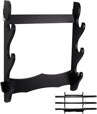 UNICRAFTALE Black Sword Stand 3-Tier Wall Mount Sword Holder MDF Katana Stands Wooden Rack Samurai S