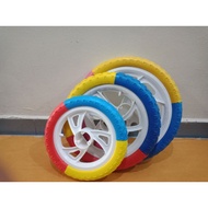 12" 14" 16" Kids Bicycle PVC Rim Tyre Color Full Set F&amp;R Basikal Budak Rim Tayar