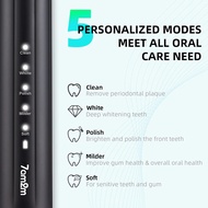 7AM2M แปรงสีฟันไฟฟ้าอัลตราโซนิกสำหรับผู้ใหญ่และเด็กพร้อมหัวแปรง8หัวและกระเป๋าเดินทาง5โหมดพร้อมตัวจับ