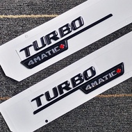 1 Pair Flat Letters Emblem for Mercedes Benz TURBO 4MATIC + Red Plus Car Styling Turbo Supercharge F