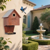 Outdoor Bird House Feeding Integrated Wooden Bird House Bird Nest Bird Nest Bird House Bird Feeder F