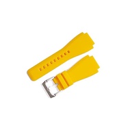 【Import King Original】Compatible with Watch Parts Bell &amp; Ross BR01% Gangnam% Rubber Belt for BR03 Outside 24mm Yellow SS