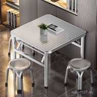 Household Stainless Steel Learning Folding Table Writing Table Convenient Dining Table Canteen Outdo