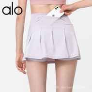 Alo Yoga Fake Two-Piece Sports Shorts Skirt for Women Yoga Fitness Running Dance High Waist Loose Qu