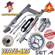 Swing Arm Wave125 / Wave X ULTIMO arm Combo set with hub panel, BUSH, shaft, buyung "MOTOMURAH"