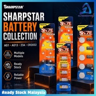【READY STOCK🛒】 Sharpstar Battery AG1 AG13 23A AAA CR2032 Alkaline Lithium Button Cell Battery