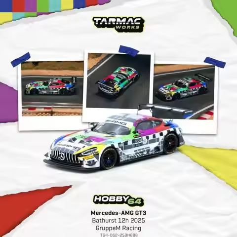 Tarmac Works1:64 Porsche 911 Audi R8 GT3 Ferrari F355Mercedes-AMG GT3 alloy die-cast car model