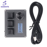greatbuy666-3 Keys Small Keyboard 0.96" Color LCD Screen Programmable Gaming Controller 3 Keys Gamin