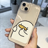 compatible for IPHONE 7 8 PLUS X XS XR 11 12 13 14 15 MAX PRO Duck Translucent grey pattern transpar