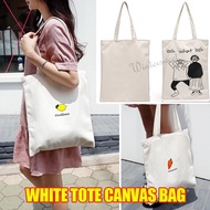 WHITE TOTE CANVAS BAG