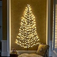 BAOLITVINE Lighted Christmas Wall Tree 6FT 180 Fairy Light for Home Decor, Artificial Tree, Willow Vine Lights for Christmas Indoor Outdoor Decoration