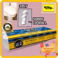 MIMI Rdy Stock Local Malaysia Toilet paper Bathroom Tissue (8000s x 3Ply X 10 Rolls) Premium Toilet Paper KCA