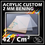 Acrylic Custom 2mm Bening/Akrilik lembaran/Akrilik potongan/Mika 2mm