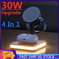 4 In 1 Magnetic Wireless Charger Stand For i-Phone 17 16 15 14 13 12 Pro Max