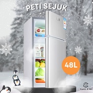 1 Year Warranty 48L 2-Door Mini Refrigerator Freezer  Chiller Household Food Drink Fridge Peti Sejuk Peti Ais 雙開門冰箱