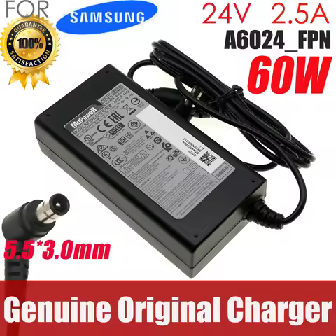 24V 2.5A 2.625A Original AC Adapter Charger for Samsung Soundbar A6024_ FPN BN44-00799A A6024_DSM HW